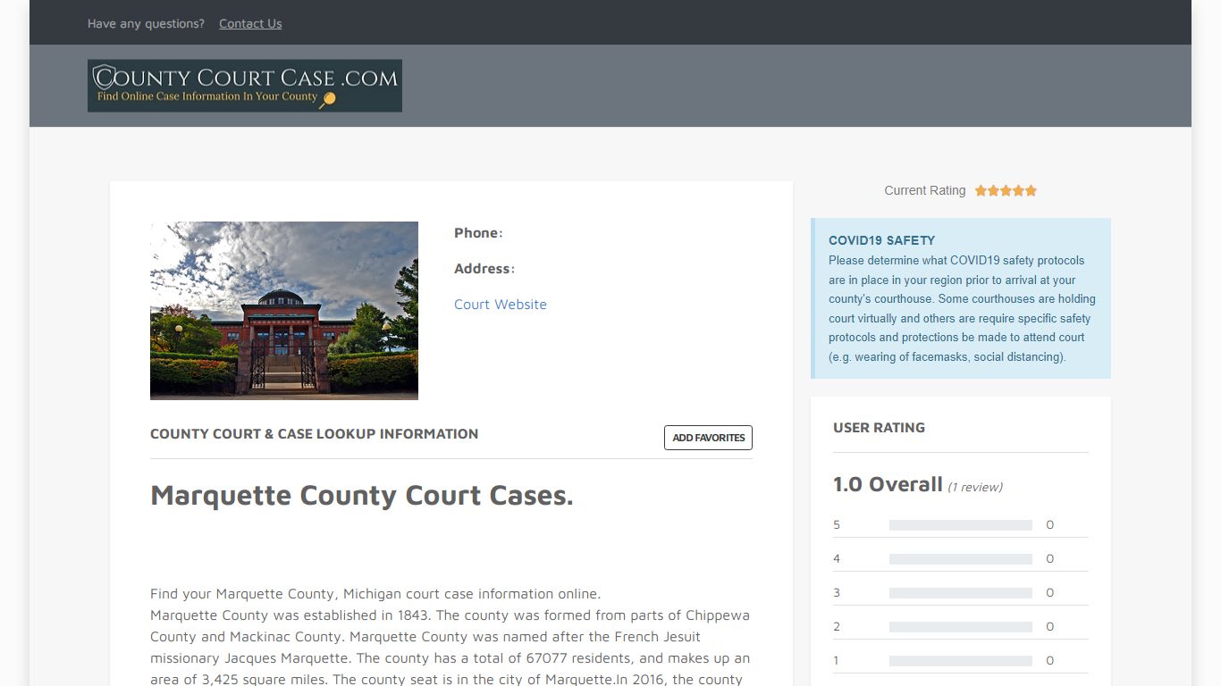 Marquette County | County Court Case Search & Lookup | CountyCourtCase ...